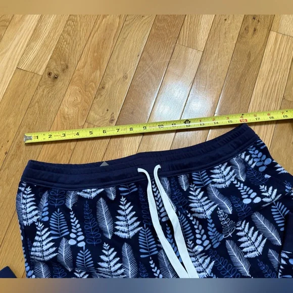 NWT Garnet Hill Blue Fern Flannel Jogger Pajama Pants Organic Pima Cotton Medium - Picture 4 of 8